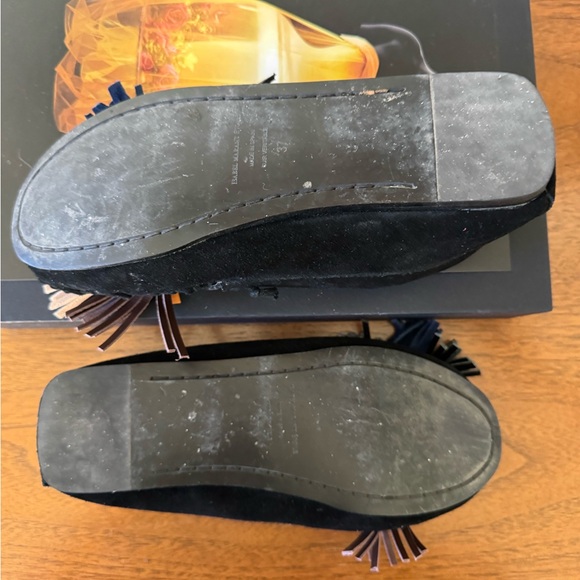 Isabel Marant Etoile Black Suede Moccasins with Multicolor Fringe - Picture 9 of 9